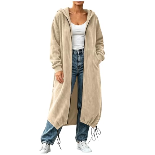 Sblioda Oversized Zip Up Hoodie Jackets For Women Khaki - image 6