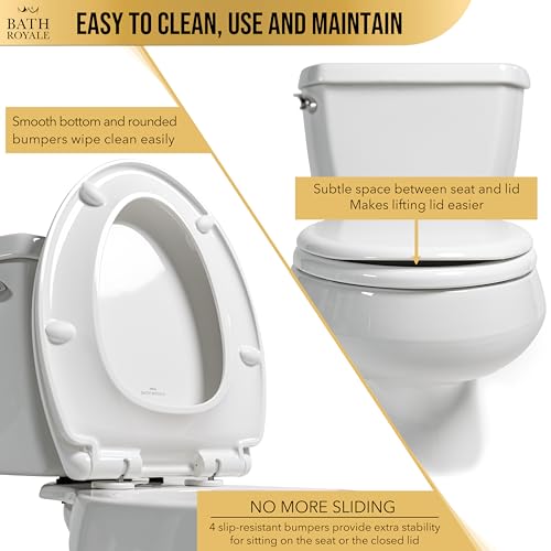 Image of Bath Royale Toilet Seat (Round or Elongated), Slow Close (Soft Close, Quiet Close), Stain-Resistant and Easy to Clean, Fits All Toilet Brands, Premium Series or Heavy Duty Executive Series - 5 Pack