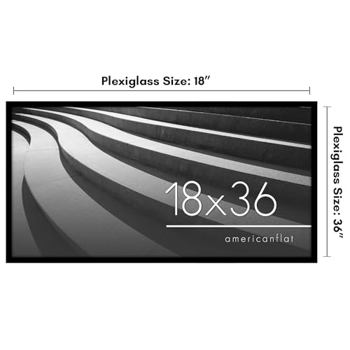 Americanflat 18x36 Picture Frame with Polished Plexiglass - Streamline Collection - Thin Border Picture Frame for Wall Display - Hanging Hardware Included - Black