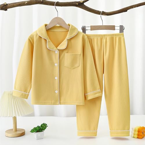 Girls Cotton 𝐏ajamas Long Sleeve Flannel Button Down 𝐒leepwear 𝐏js for Kids 𝐏a𝐣ama Sets 𝗟oungewear Shirt Pants3