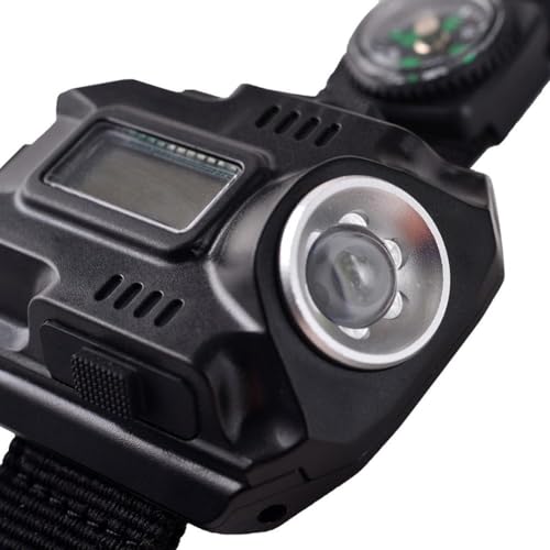 Linterna LED brújula táctica recargable deportiva de muñeca miniatura 3
