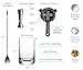 VinoBravo Crystal Cocktail Mixing Glass Bar Gift Set/Bartender Kit : 18oz Cocktail Shaker with Weighted Thick Bottom,12’’ Mixing Spoon, Hawthorne Strainer & Japanese Jigger, Cocktail Accessories