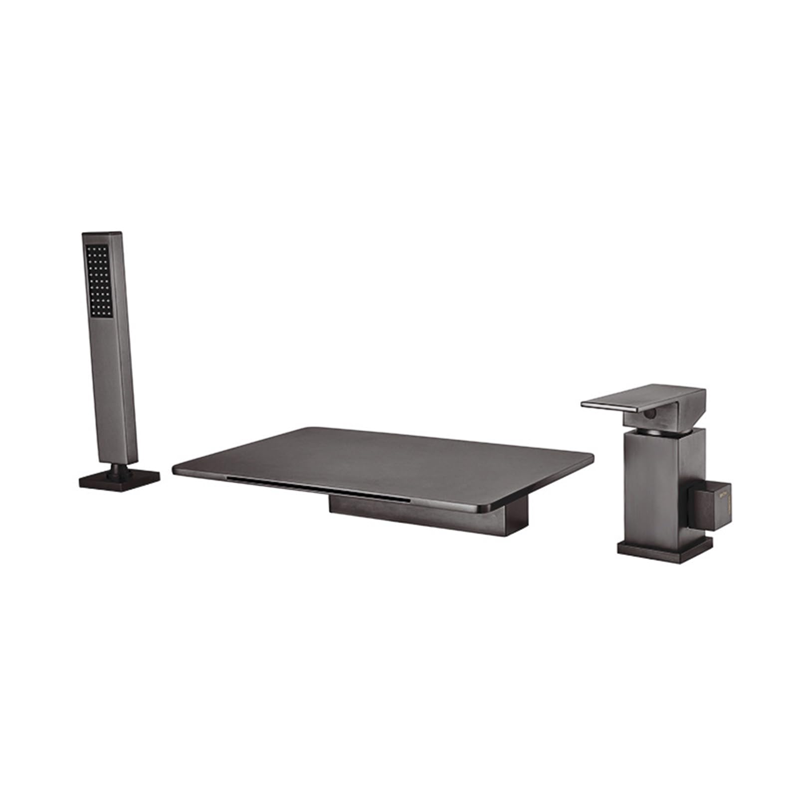 ZYCHSJXA Bathroom Mixer Tap with Shower 3 Hole Bath Taps Waterfall Single Handle Faucet Gun Gray
