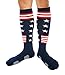 BUENWAZ American Flag Knee-high Baseball Socks Cushioned Over the Calf Patriotic Stars Athletic Softball Football Sock 1 Pair (Stars&Stripes-Medium)