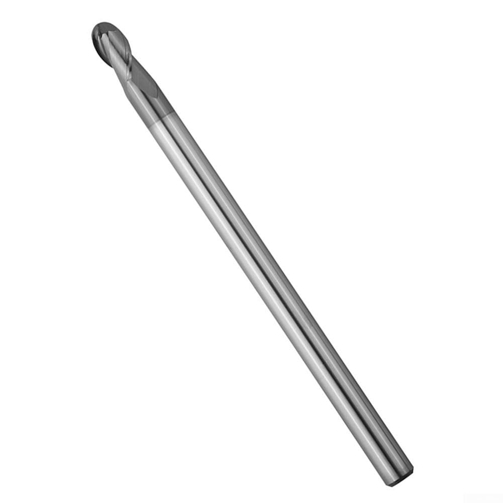 Fraise à bout sphérique en carbure de tungstène à 2 cannelures, rayon de 3 mm, tige extra longue de 100 mm, longueur totale pour fraises CNC HRC50, convient pour les moules en acier ordinaire