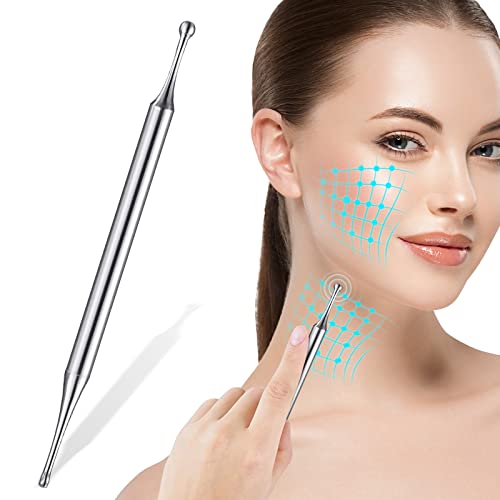 Acupuncture Pen, Facial Reflexology Tools, Stainless Steel Dual Head Ear And Body Point Probe Massage Tool #TOP8