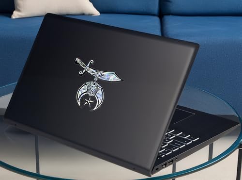 Image of Elektroplate Shriner Masonic Silver Reflective Car Decal 3.6 inch | Premium Weatherproof Automotive Grade Metallic Sticker for Water Bottle, Laptop & More; Made in the USA