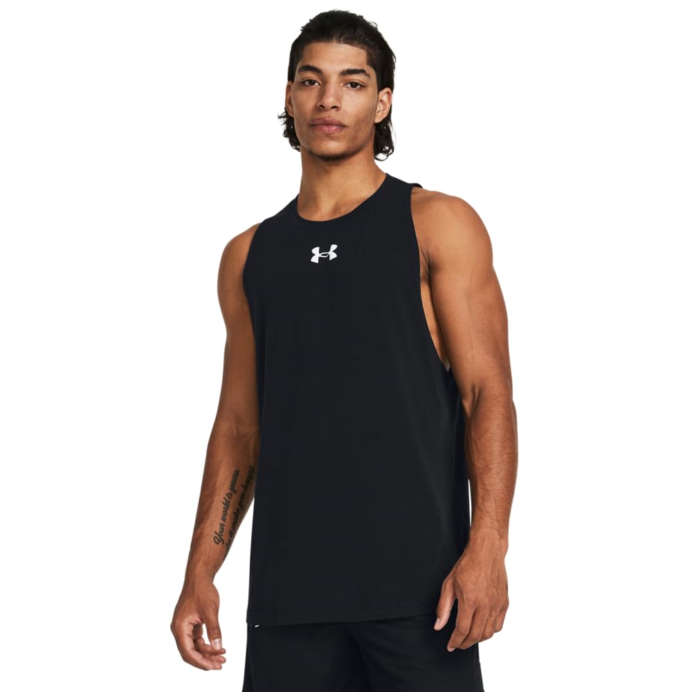 Under Armour Bez rękawów Mężczyźni Baseline Cotton Basketball Tank Top