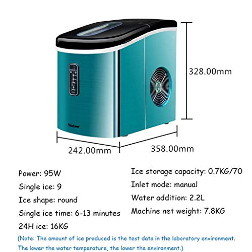 MHGD Edelstahl-Eismaschine, Arbeitsplatte, 1,5 lbs Eisspeicher, 35 lbs/24 h Eiswürfel bereit / 10 Minuten, Eismaschine… – Bild 7