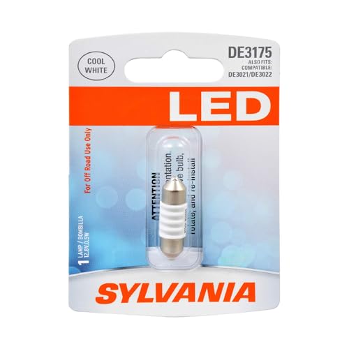 SYLVANIA - DE3175 31mm Festoon LED White Mini Bulb - Bright LED Bulb Ideal for Interior Lighting - Map Dome Cargo and License Plate (Contains 1 Bulb)