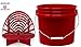 Produktbild detailmate Red Bucket Set - Grit Guard Wasch Eimer rot 3,5 Gal (ca 12L) + GritGuard Schmutz Einsatz + GritGuard Waschboard