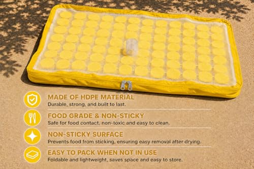 Image of Soul Neverends Solar Food Dryer Bag with Mesh Net Cover, Yellow, Zippered, for Drying Fruits,Vegetables and papad,(3x5 fit) Large yellow