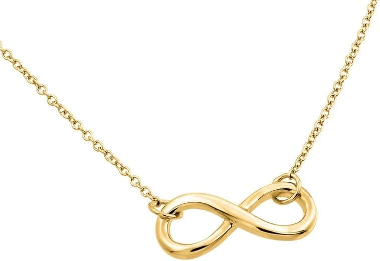 Takar Infinity Pendant Necklace Gold Plated Eternity Jewelry for Women Made in USA