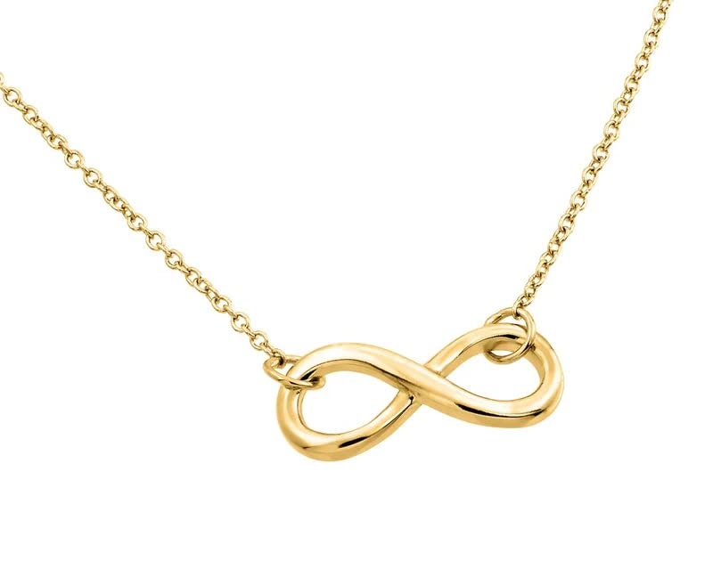 Gold Plated Infinity Pendant Necklace for Women, Love Necklace Fine Jewelry, Infinity Pendant Necklace with Chain, Eternity Pendant Necklace, Gold Plated Jewelry, Infinity Style Necklace for Women, Made in USA.