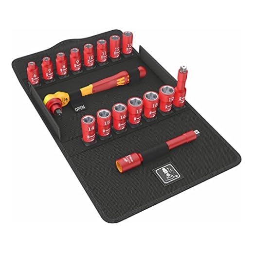 Wera 05004970001 8100 SB VDE 1 Zyklop Knarrensatz, Isoliert, Umschalthebel, 17-teilig, 3/8 Zoll