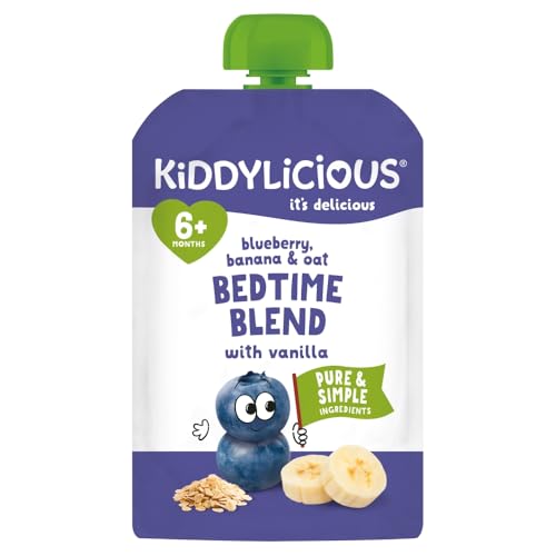 Kiddylicious Blueberry, Banana & Oat Bedtime Blend Vanilla Pouch 100g