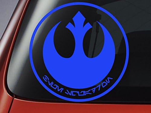 Star Wars Inspired X-Wing / Y-Wing / A - Wing / B-Wing Squadron Emblem and Colour with Aurebesh Language - Vinyl Decal - Great for Cars, Windows, Walls, Laptops, Guitars - Decal Sticker (BLUE SQUADRON)
