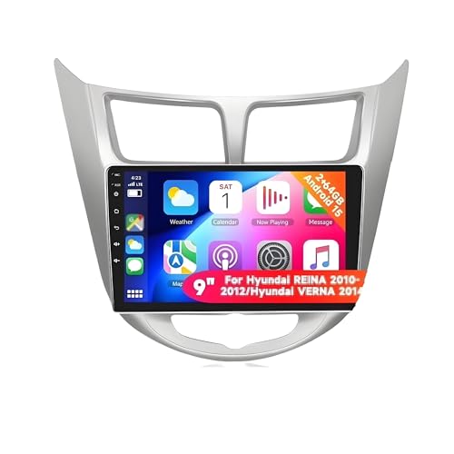 ���C�����X carPlay �A���h���C�h�����\�� 2G64G Android 15 �J�[�X�e���I�A�p��Hyundai �p��Accent 2012-2017 ���C�����X Carplay Auto 9�C���` �^�b�`�X�N���[������