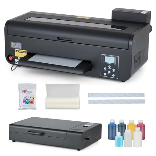CREWORKS XP600 A3 DTF Printer, Transfer Printing Machine with White Ink Circulation & Stirring System, Auto Cleaning DTF Transfer Printer, T-Shirt Direct to Film with Oven Film Roll & Inks