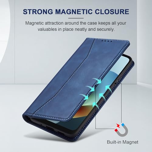 Image of Jasonyu Flip Wallet Case for Moto G Play /G 5G (2026),Blue