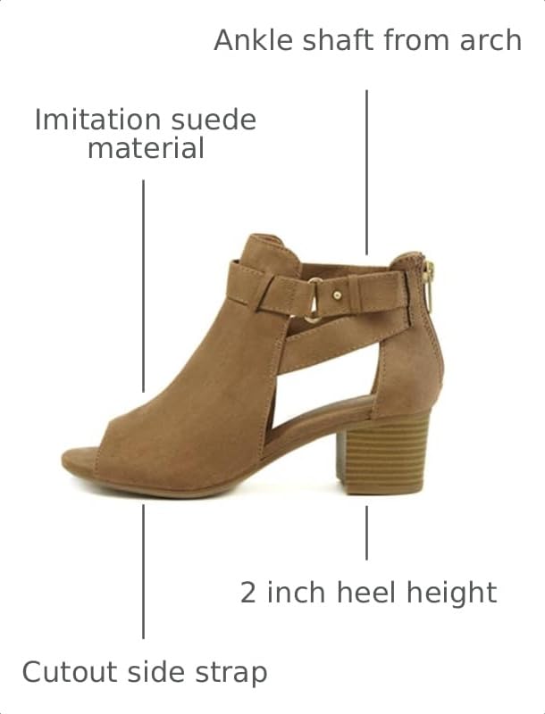 Image of CITYCLASSIFIED Invest ~ Women's Cutout Side Strap Mid Black Chunky Heel Fashion Ankle Bootie