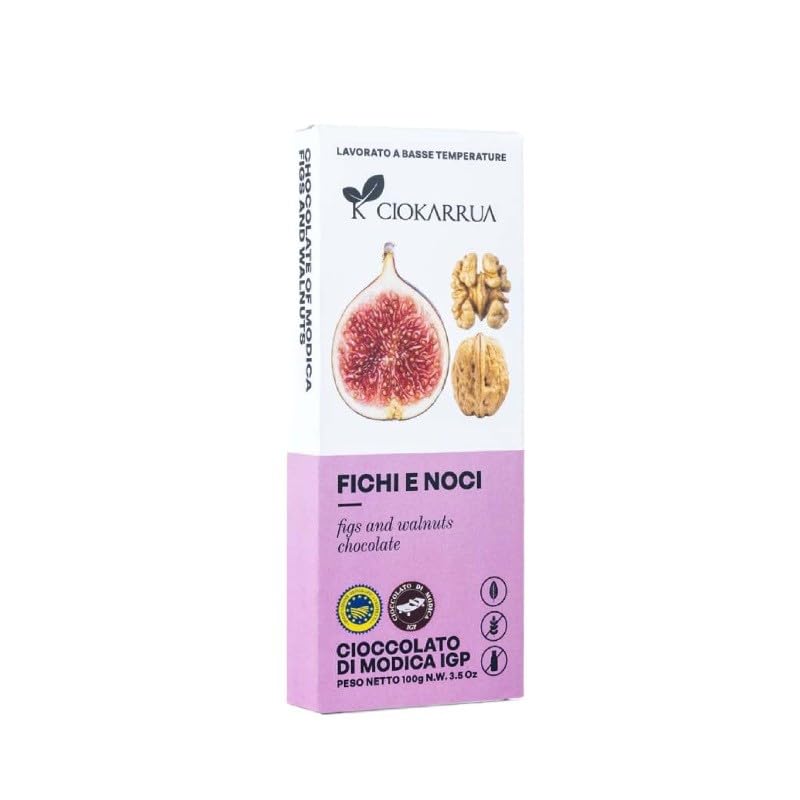 Tableta de Chocolate de Módica IGP Sabor Higos y Nueces