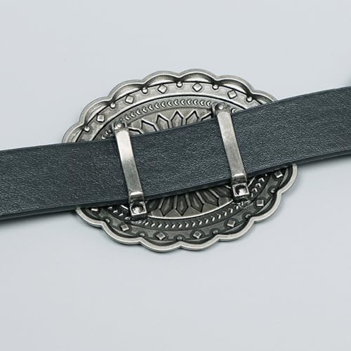 Adult PU Waist Belt With Carved Floral Buckle Ethnic Personality PU Waist Belts For Women Coat Dress Adjustable3