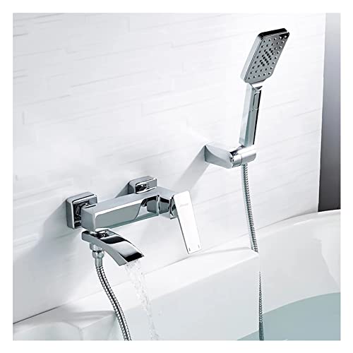 Robinet cascade baignoire rotatif 180° et douchette 3 jets eau chaude froide