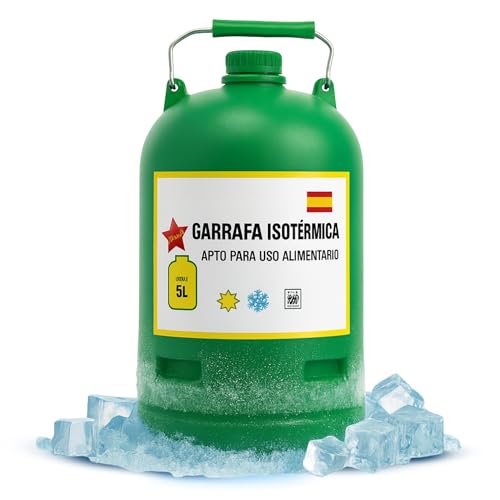 Garrafa Isotérmica, Bidón térmico, Triple Capa Aislante, Apto Para Líquidos Fríos y Calientes, Apto para trabajo, agricultura, construcción y actividades al aire libre, Capacidad 5 Litros
