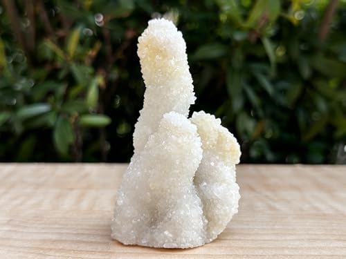 Image of GAF TREASURES Chalcedony & Crystal Quartz Stalactite 3-8 inch, Natural Quartz on Chalcedony Stalactite Specimen (0.12-0.25 lb)