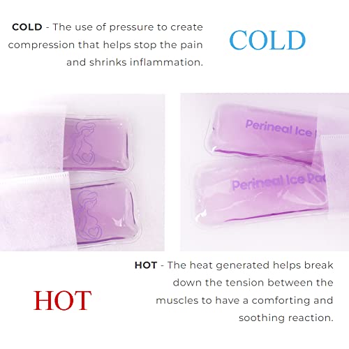 Image of Perineal Cooling Pad, Postpartum Cold Packs Gel Bead Ice Pack Cold Therapy for Women After Pregnancy and Delivery, 2 Ice Pack and 2 Cover (Purple Gel Ice Pack)