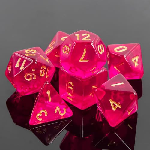 Epic Forge - Set of 7 multiformat Dice-16mm-Dark Purple Transparent, 16mm (most dice), 18mm (D12), 20mm (D20) - Image 2