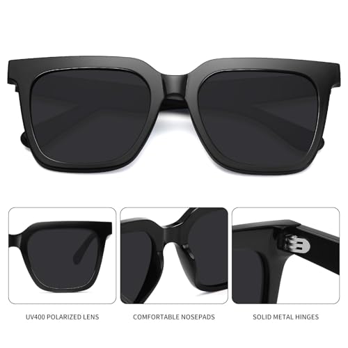 Large Square Sunglasses Trendy Polarized Sunglasses for Women Men Classic Retro Style UV400 Protection4
