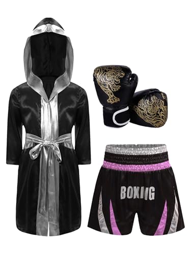 Short Muay Thai enfant et cape à capuche pour kickboxing