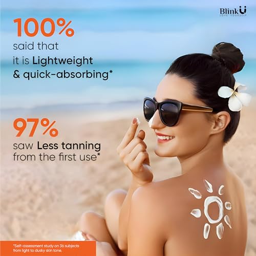 Image of BlinkU glow crafter vitamin c sunscreen gel spf 50 pa+++ brightening & hydrating formula ideal for daily use 50g