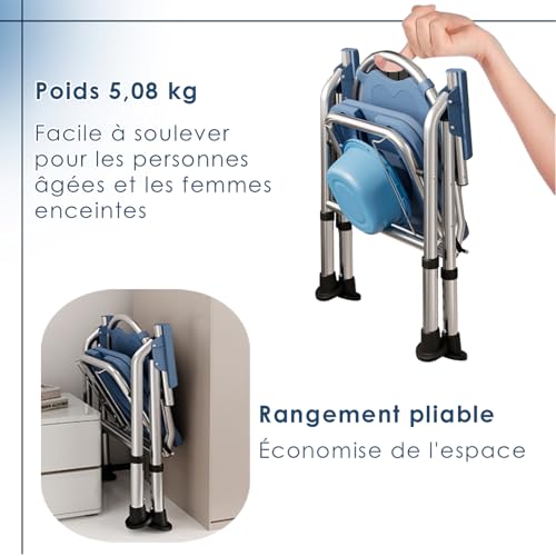 Chaise percée pliante réglable pour aînés et personnes blessées - 4
