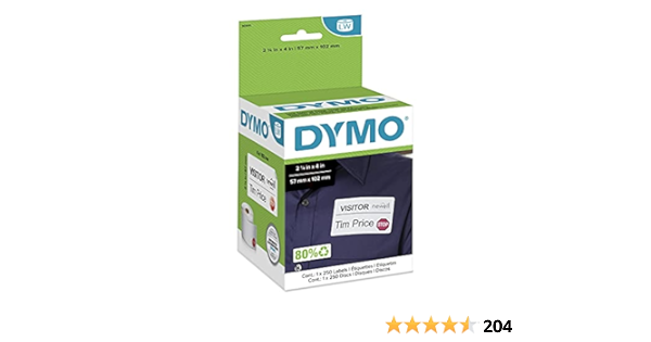Amazon.com: DYMO LW Name Badge Labels with 12-Hour Expiration ...