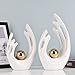 XMGZQ White and Gold Ceramic Abstract Statues and Sculptures, Modern Decor for Living Room, Dining Table, Coffee Table, Shelf, Entrance, Desktop