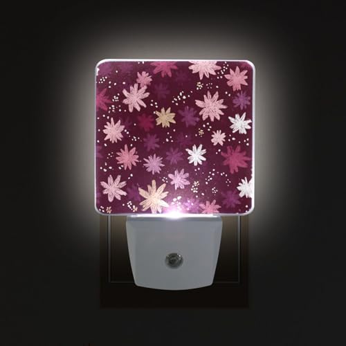 Luz Nocturna Sensor LED con Flores Rojo y Blanco miniatura 2