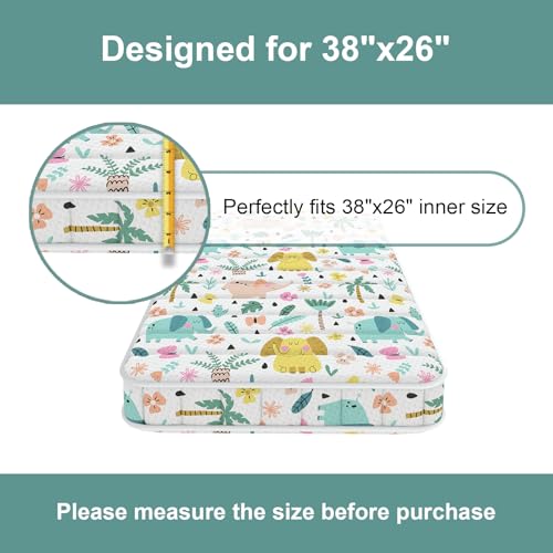 Image of 3 Inch Mini Mattress, 38 inch Lx26 W Mattress, Toddler Mattress with No Gaps Edge Reinforcement High Density Foam, Odorless and Steady, Elephant