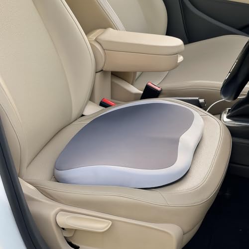 Image of Memory Foam Cars Neck and Lumbar Support Pillow, Removable Cover, Head Rest Support for Cars, Office Chair, Black, 1 Pack (Seat Cushion (Gray))