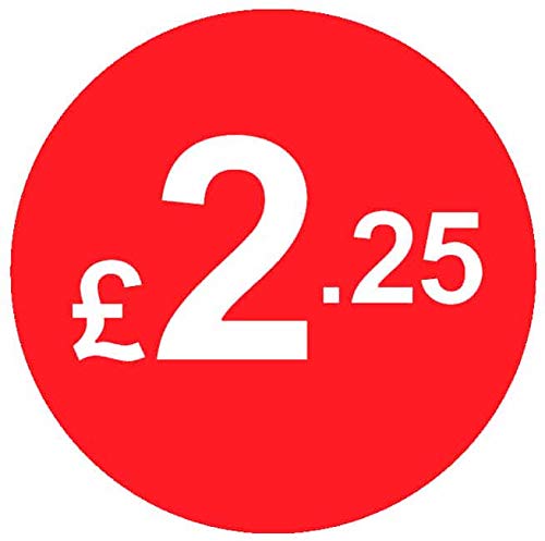 £ Red Price Stickers - 20mm, £2.25, 1000 — image 1
