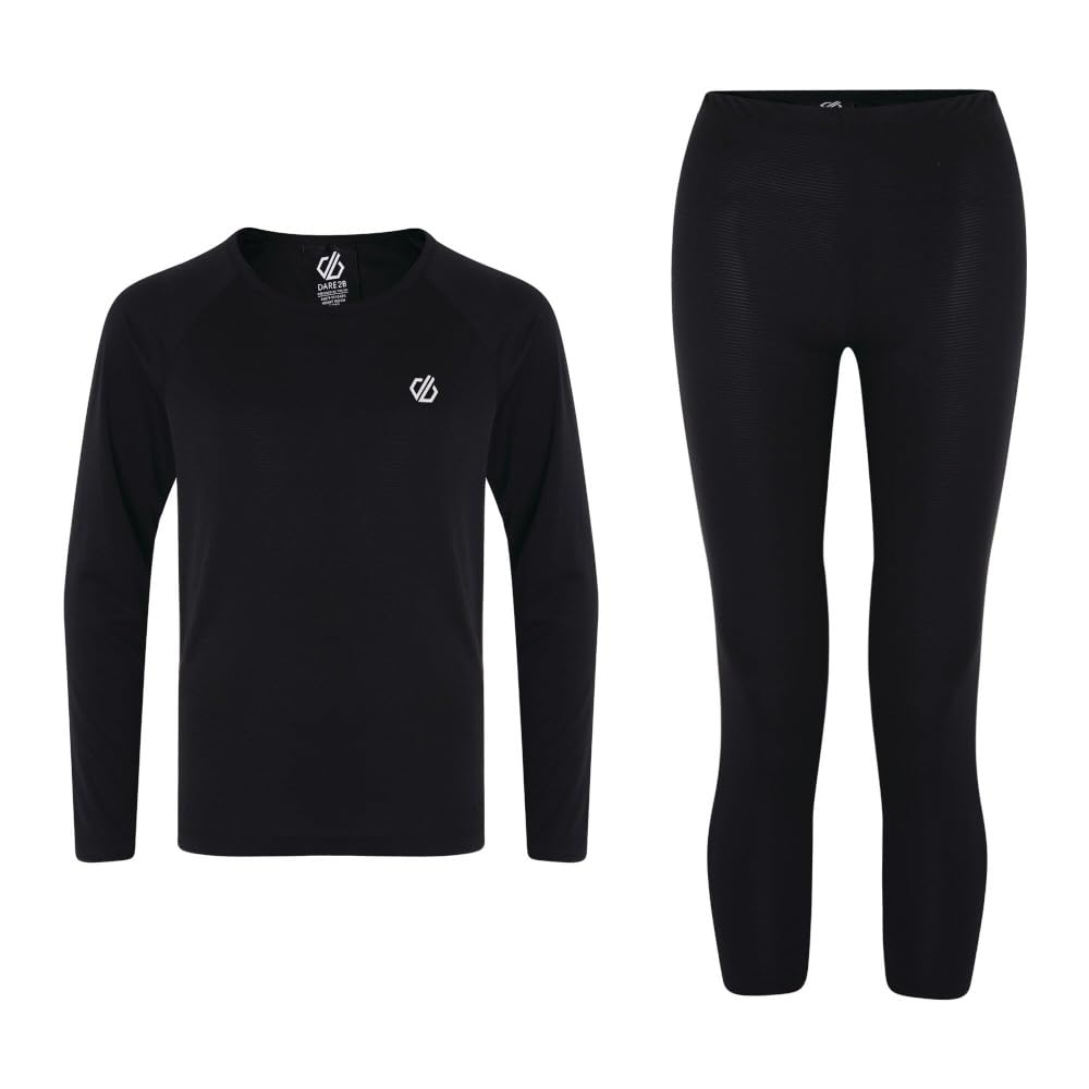 Dare2B Boy's Elate III Thermal Baselayer Set Base Layer, Black, 5-6 Years
