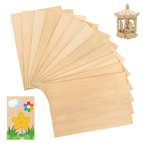 Tablero de madera contrachapada de 2 mm, 12 unidades, 300 x 220 mm, madera contrachapada de boj, madera contrachapada A4 para bricolaje, carpintería, procesamiento láser, modelismo, regalos