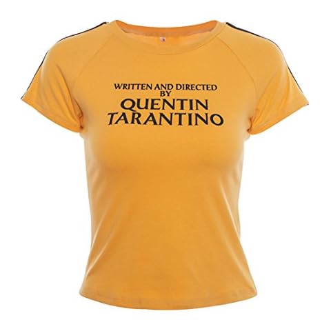 YEMOCILE Women's Fashion Written and Directed by Quentin Tarantino Tight Orange T Shirts… Cover