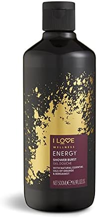I Love Wellness ENERGY Shower Burst, With Natural Essential Oils Of Orange & Bermagot, Invigorating Formula