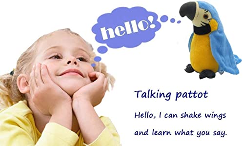 Image of Fully Soft Talking Parrot Toy for Kids Repeat What You Say Funny Interactive, Dancing and Mimicry Bird Plush Toy for Boys and Girls