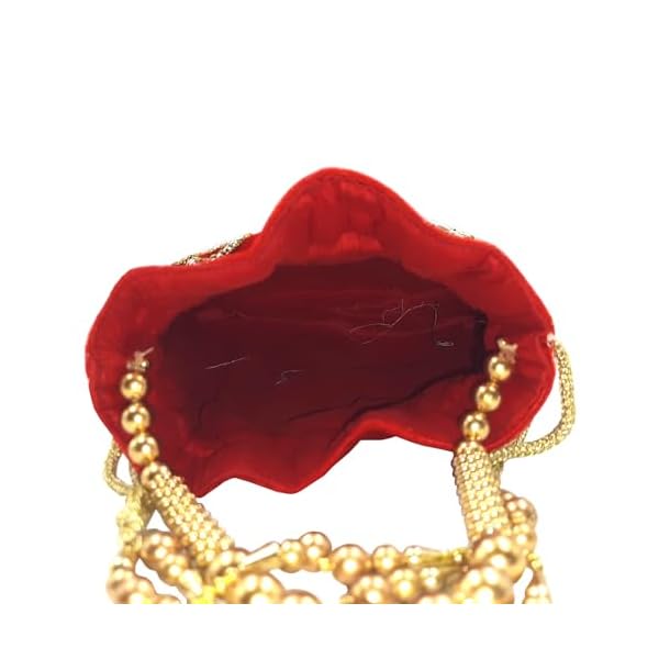 Exotique Women Velvet Hand Made Embodary Potli Bag For Weddings (HW0017) - Image 5