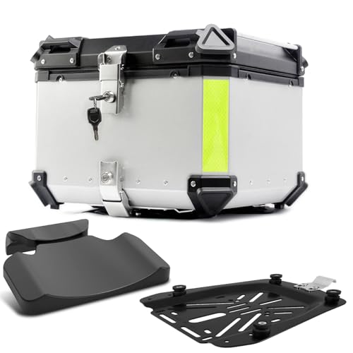 Top Case Moto en Aluminium Argent 45L Haute Résistance Premium