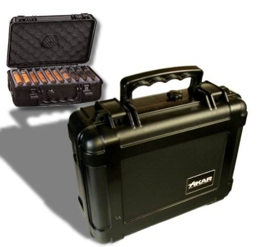 Cave de voyage XIKAR caddy plastique noir pour 50 cigares humidificateur